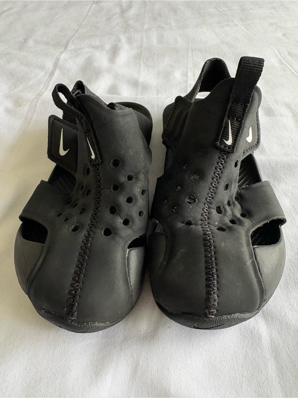 Nike Sunray Protect 2 Kids Sandals Black Hook & Loop Size 10C EU 27